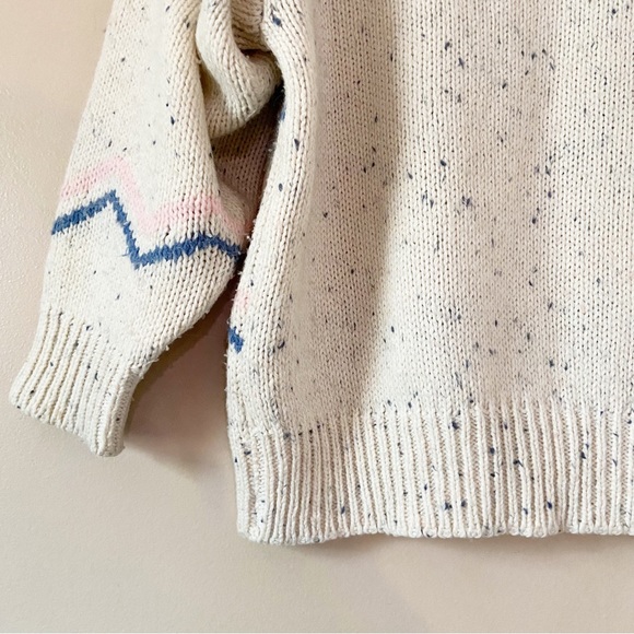 Vintage East 62• cream pastel flower knit pullover women’s size large - Picture 13 of 13